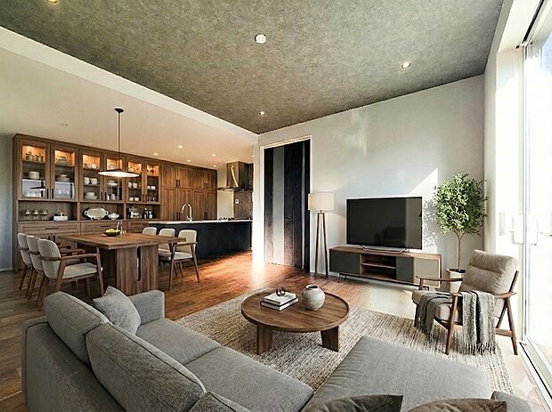 1号棟【LDK】流行に左右されず、将来にわたって価値が継続する「上質」な佇まい。