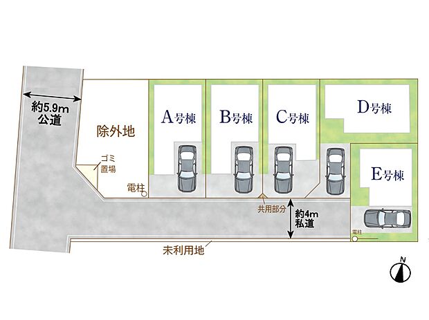 【区画図】南向きで明るい住空間を実現できます。
