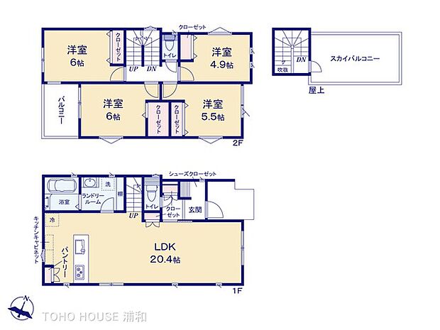 A号棟 4LDK 土地面積121.13m2 建物面積103.6m2