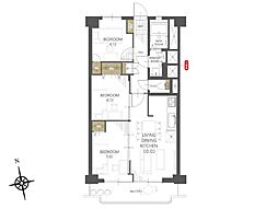 川口サマリヤマンション 3LDKの間取図画像