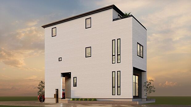 【完成予想図】建築条件なし土地です。フリープランで建てられるライフスタイルに合ったあなただけの家。