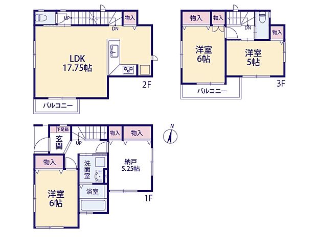 【間取-3号棟-】L字のキッチンカウンターはお料理がしやすい特別な空間です。