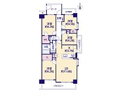 オーベル川口青木町公園 4LDKの間取図画像