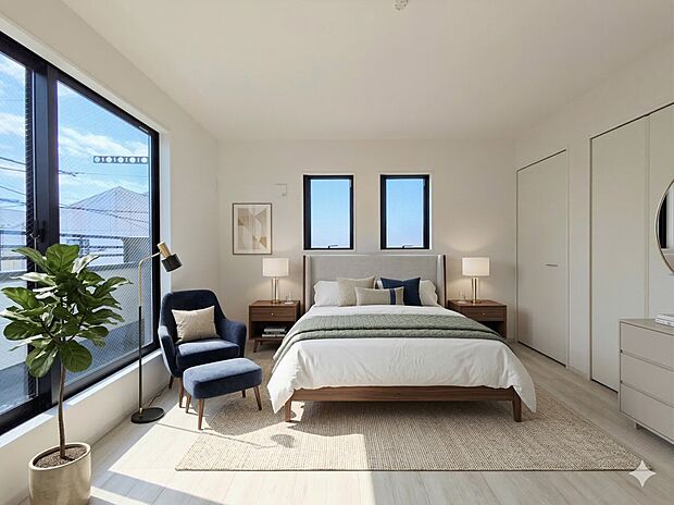 【Room-洋室-】一日の疲れをいやしてくれる主寝室。時を忘れて過ごす場所として過ごせるお部屋。