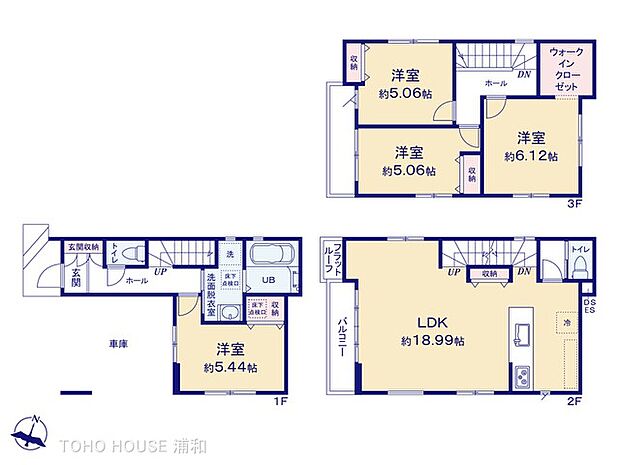 1号棟【間取り図】LDK18.99帖　4BEDROOM