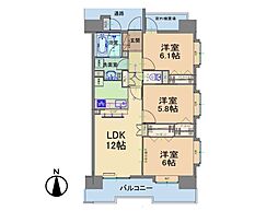ローヤルシティ西川口第6 3LDKの間取図画像