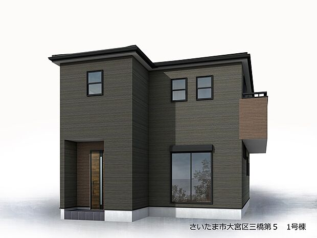 【-完成予想パース-】無垢でモダンな外観と内装は、明るい陽光に映え、心地よく健やかな毎日を楽しむ暮らし方をデザインしました。