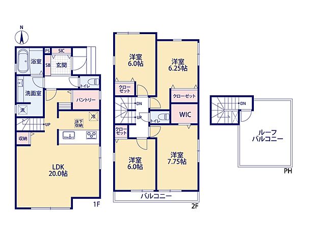 建物プラン例:4LDK 建物面積:110.15平米 建物価格:2100万円