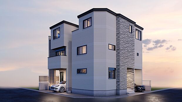 【完成イメージ図】建築中は現地のご見学に加えて近隣の完成物件をご覧いただき、イメージを掴んでいただけるようご案内いたします。