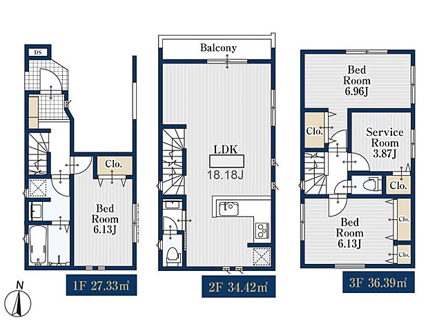 土地面積/57.07m2(16.05坪) 建物面積/111.11(33.61坪)