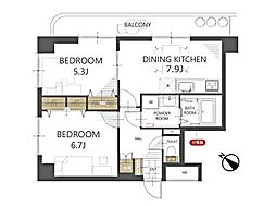 ダイアパレスステーションサイド川口 2DKの間取図画像