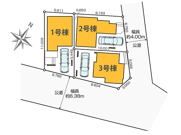 【区画図】さいたま市浦和区元町14期 新築分譲住宅-全3棟-