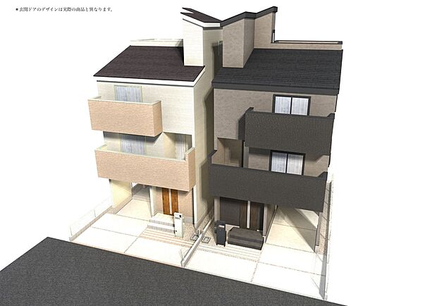【完成イメージ図】完成予想図です。建築中は、現地のご見学に加えて近隣の完成物件をご覧いただき、イメージを掴んでいただけるようご案内いたします。