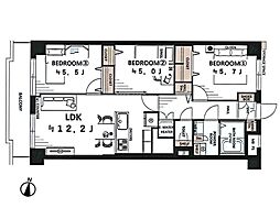 大宮ハウス 3LDKの間取図画像