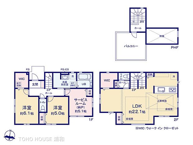 【間取り図】2LDK+S LDK22.1帖