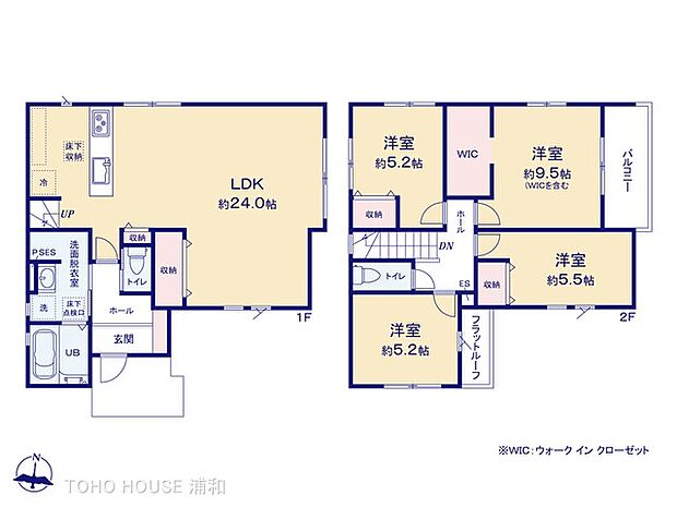 【間取り図】LDK24帖 可変性のある間取りで、将来的に5LDKにすることも可能です