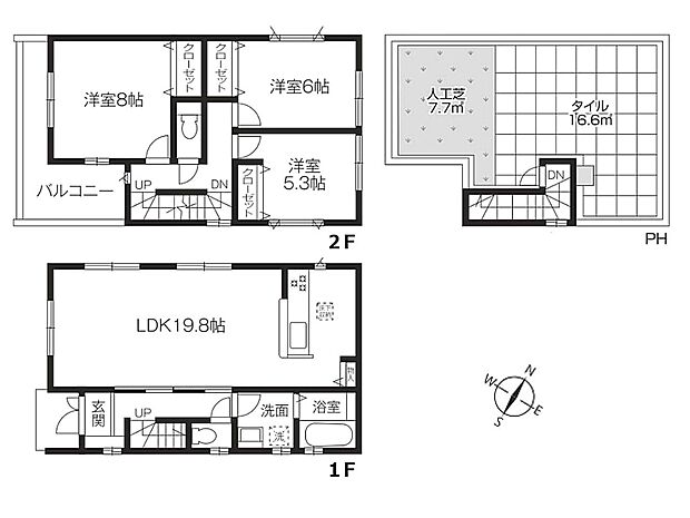 【間取り図】土地面積97.37m2 建物面積97.28m2