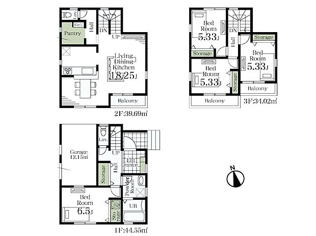 4LDK 土地面積79.91m2 建物面積118.26m2