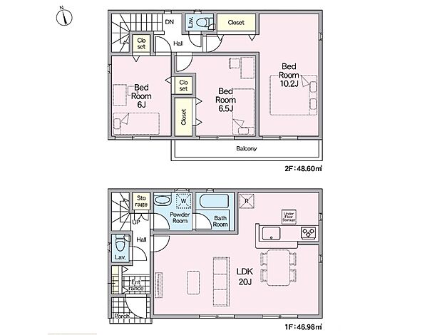 【間取り図】土地面積119.66m2 建物面積95.58m2