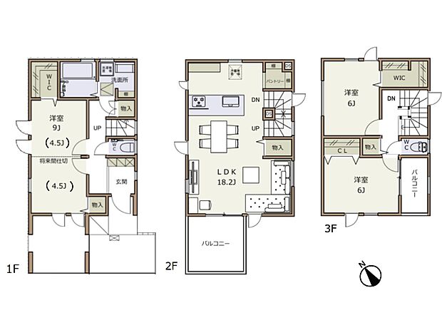 3LDK　土地面積90.32m2　建物面積115.5m2