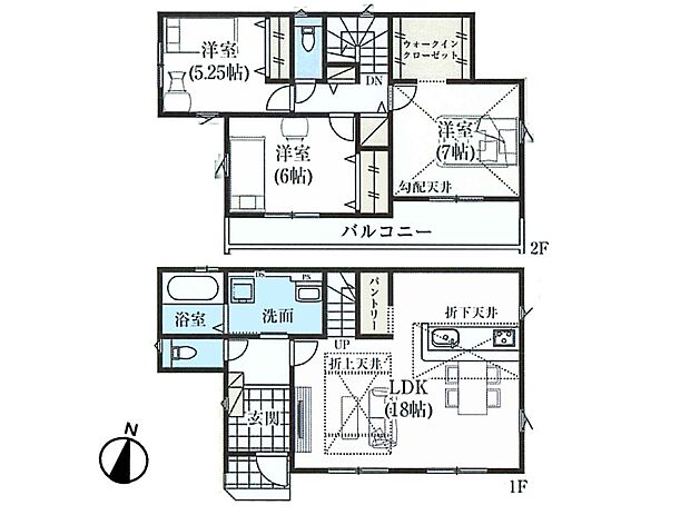 【間取】3LDK+WIC+パントリーで収納力は十分に備えてます。