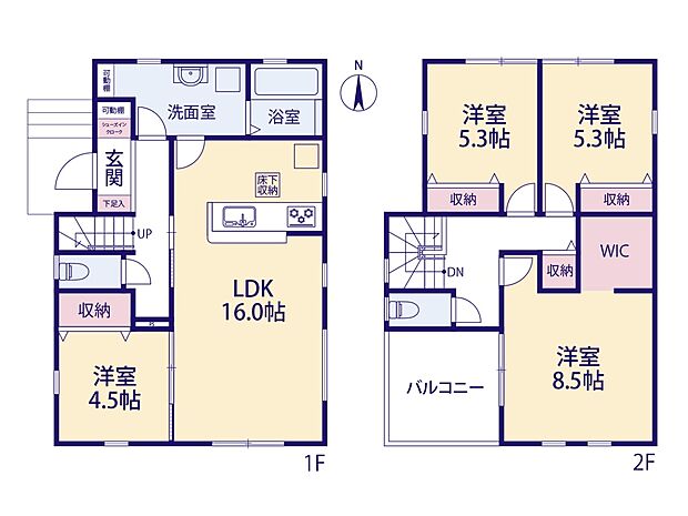 【間取り図】土地面積125.43m2　建物面積99.63m2