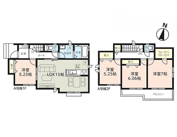 A号棟 土地面積100.03m2 建物面積96.26m2