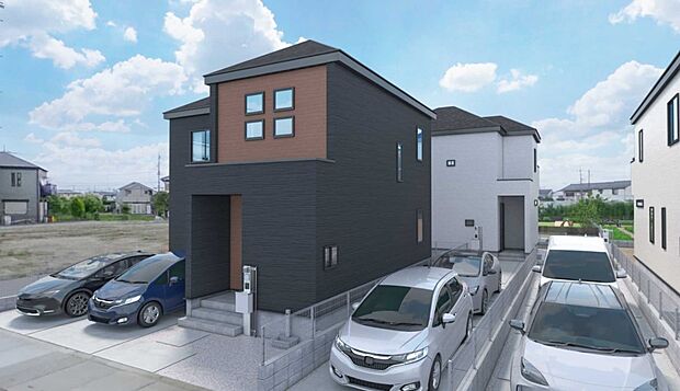 【完成イメージ図】完成予想図です。建築中は、現地のご見学に加えて近隣の完成物件をご覧いただき、イメージを掴んでいただけるようご案内いたします。