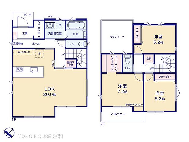【間取り図】2号棟 専有面積134.48m2 建物面積97.71m2