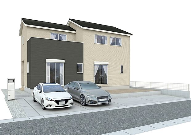 【完成予想図】完成予想図です。建築中は、現地のご見学に加えて近隣の完成物件をご覧いただき、イメージを掴んでいただけるようご案内いたします。