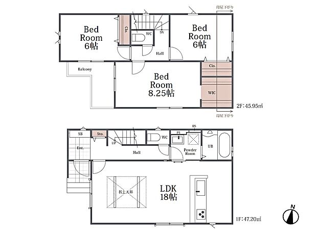 【1号棟-参考プラン】建物価格：1680万円　間取り：3LDK+WIC　建物面積：93.15m2