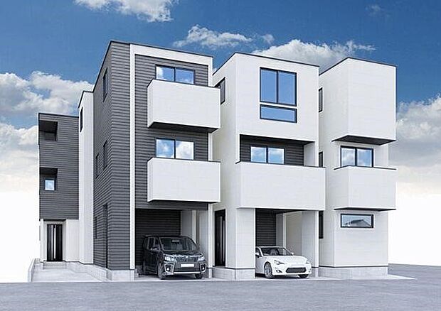 【完成イメージ図】完成予想図です。建築中は、現地のご見学に加えて近隣の完成物件をご覧いただき、イメージを掴んでいただけるようご案内いたします。