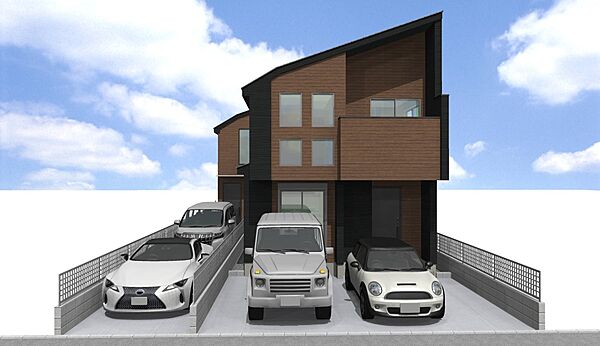【完成イメージ図】完成予想図です。建築中は、現地のご見学に加えて近隣のモデルハウス物件をご覧いただき、イメージを掴んでいただけるようご案内いたします。