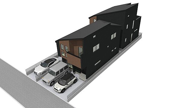 【-完成予想パース-】完成予想図です。建築中は、現地のご見学に加えて近隣の完成物件をご覧いただき、イメージを掴んでいただけるようご案内いたします。
