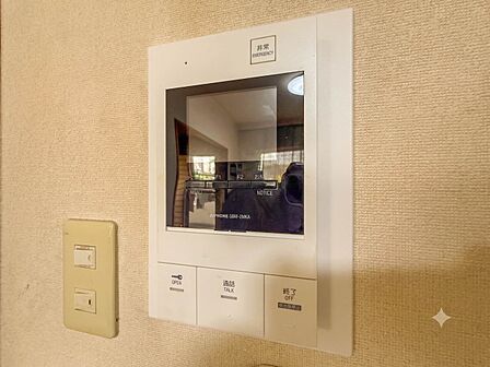 【TVモニター付きインターフォン】来訪者の様子を室内TVモニターでチェック。子どもに留守番をさせるときも安心。