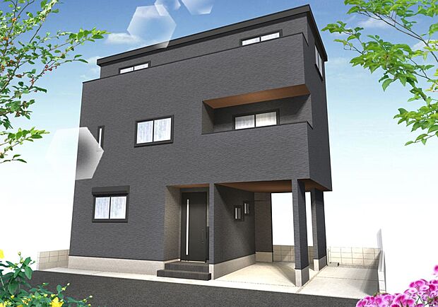 【-完成予想パース-】 完成予想図です。建築中は、現地のご見学に加えて近隣の完成物件をご覧いただき、イメージを掴んでいただけるようご案内いたします。