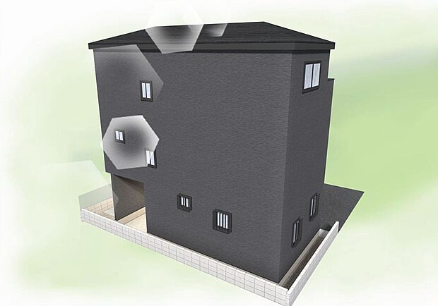 【-完成予想パース-】 完成予想図です。建築中は、現地のご見学に加えて近隣の完成物件をご覧いただき、イメージを掴んでいただけるようご案内いたします。