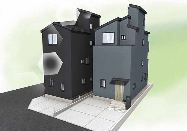 【-完成予想パース-】 完成予想図です。建築中は、現地のご見学に加えて近隣の完成物件をご覧いただき、イメージを掴んでいただけるようご案内いたします。