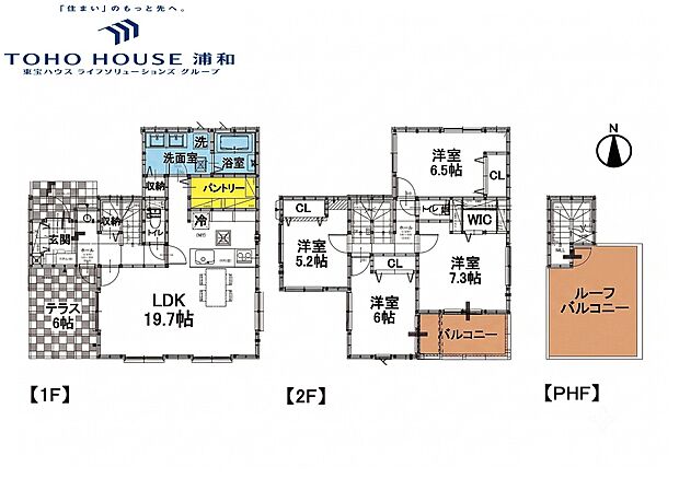 【間取プラン-4LDK-】玄関からの手洗い場、ダブルボウル洗面、パントリー、スカイデッキ、1階テラス、お庭、まずは他の建売分譲と比較してください、すべてのスケールが違います。
