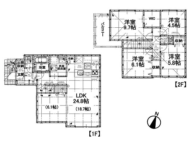 【間取り図】土地面積100.63m2 建物面積111.82m2
