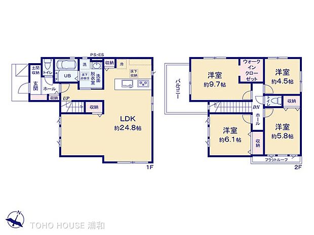 【間取り図】土地面積100.63m2 建物面積111.82m2