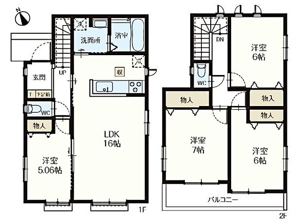 【間取-G号棟-】優れた家事動線と4LDKの住みやすい間取りです。