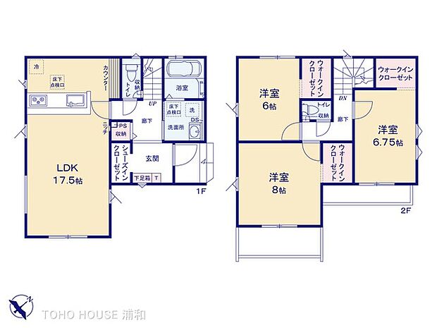 【間取図】LDK17.5帖+3BEDROOM 南向きワイドバルコニーつき