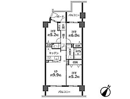 ルネグランステージ志木2 3LDKの間取図画像