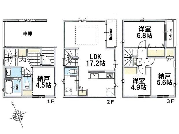 【間取図】窓をうまく活かした採光と通風に優れた邸宅