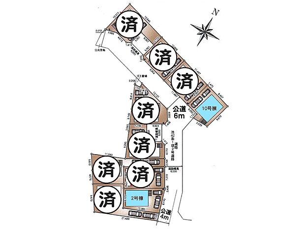 【全体区画図】全10棟の大型分譲地