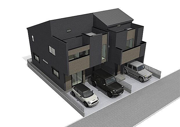 【完成予想図】完成予想図です。建築中は、現地のご見学に加えて近隣の完成物件をご覧いただき、イメージを掴んでいただけるようご案内いたします。
