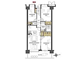 パークスクエア浦和埼大通り 3LDKの間取図画像