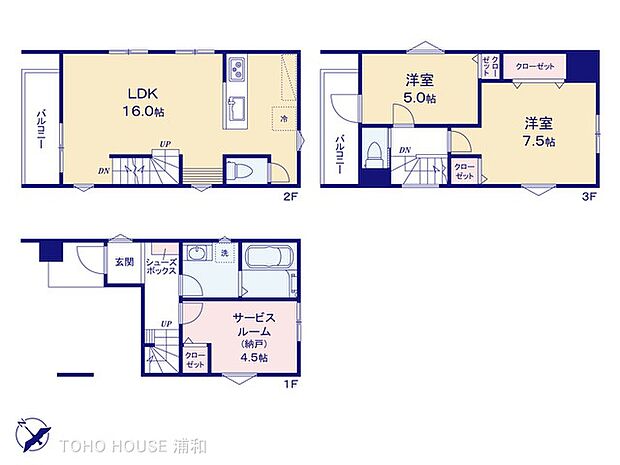 【間取り】使い勝手の良い、飽きの来ないシンプルな間取りです。