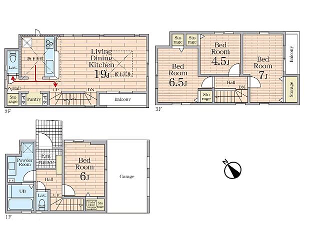 【間取図】LDK19帖で4LDK。是非とも現地をご確認ください。